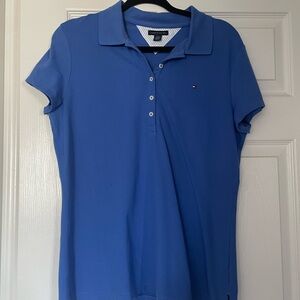 Tommy Hilfiger Women's Blue Button Down Polo Shirt. EUC